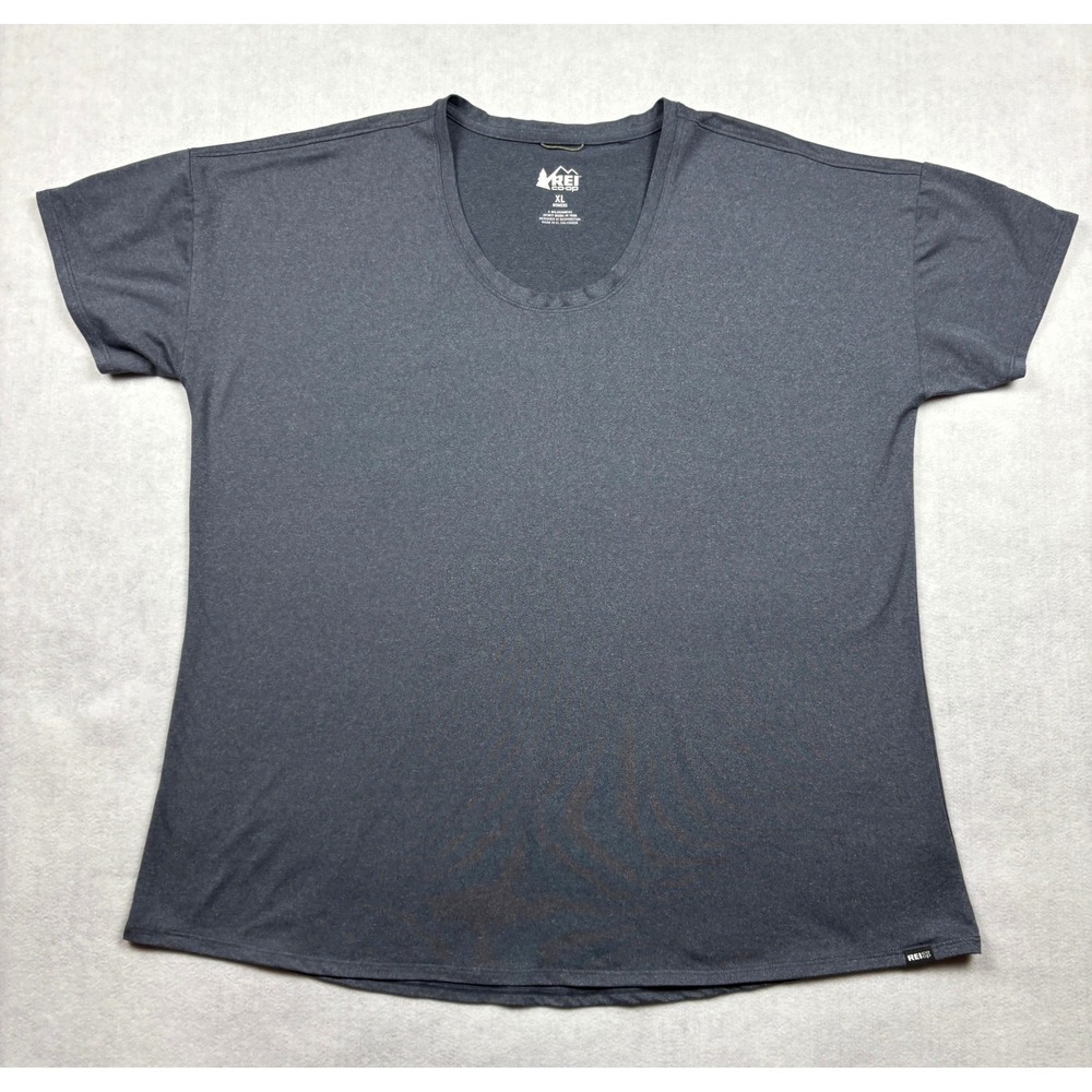 REI Co-op Womens XL Gray Heather Active T-Shirt Scoop Neck Short Sleeve 163984